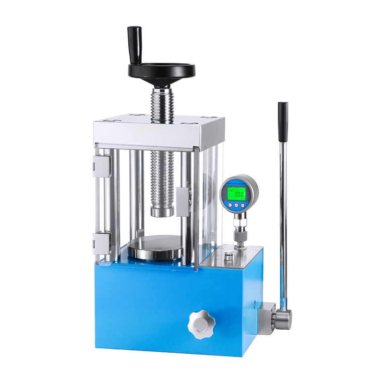 24T XRF Pellet Press with Safety Cover & Digital Pressure Gauge