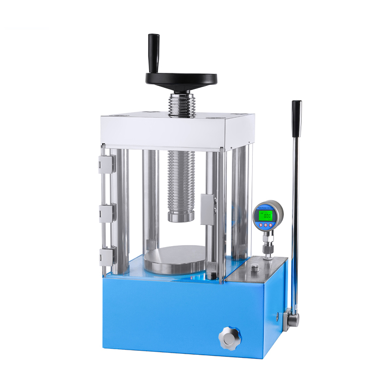 60T Manual Hydraulic Pellet Press with safety cover & digital display
